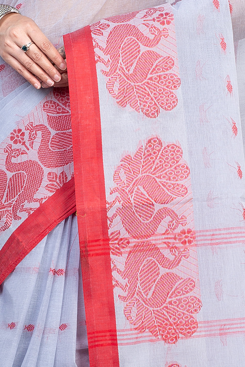 Assh Pure Cotton MOYUR PAR Tant Saree (902)